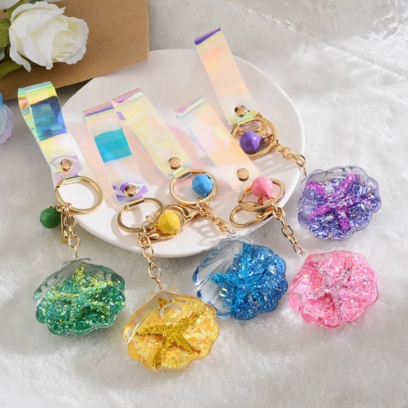 珠海特色纪念品长隆景点粉色贝壳挂件钥匙扣